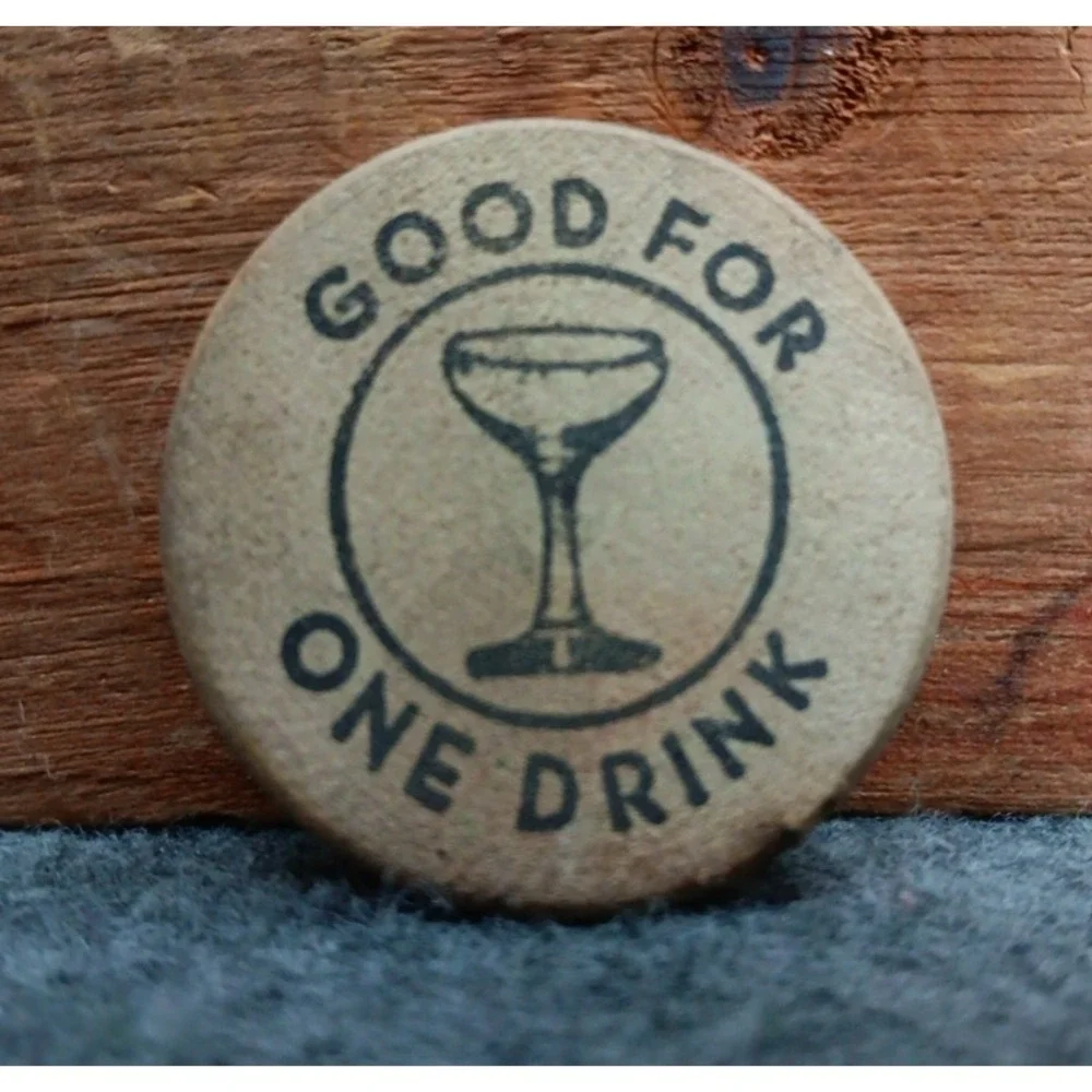 Vintage Battle Of The Bars Wooden Nickel 1982 Drink Token New York Souvenir Memo